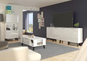 MEBLOCROSS Sven SVN-06 konferenčný stolík biela / biely lesk