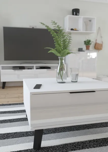 MEBLOCROSS Sven SVN-06 konferenčný stolík biela / biely lesk