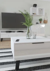 MEBLOCROSS Sven SVN-06 konferenčný stolík biela / biely lesk