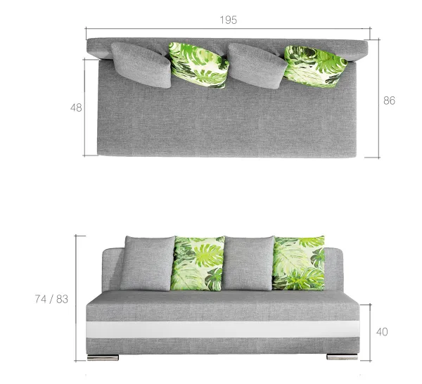ArtElta Pohovka CALIA Farba: Sawana 80 / Soft 17 / Botanical 80