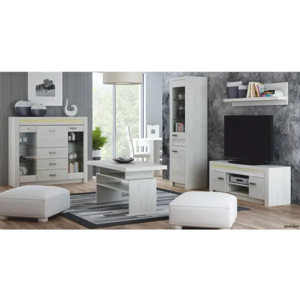 KONDELA Infinity 5 vitrína jaseň tmavý
