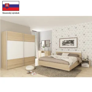 KONDELA Gabriela 160 posteľový rám dub sonoma / biela