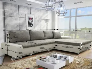 KONDELA Toniks L/P rohová sedačka s rozkladom a úložným priestorom biela / berlin 01
