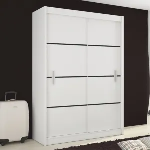 KONDELA Merina 150 2D šatníková skriňa s posuvnými dverami biela / čierna