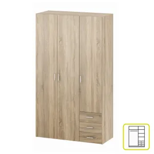 KONDELA Gwen 70427 3D šatníková skriňa dub sonoma