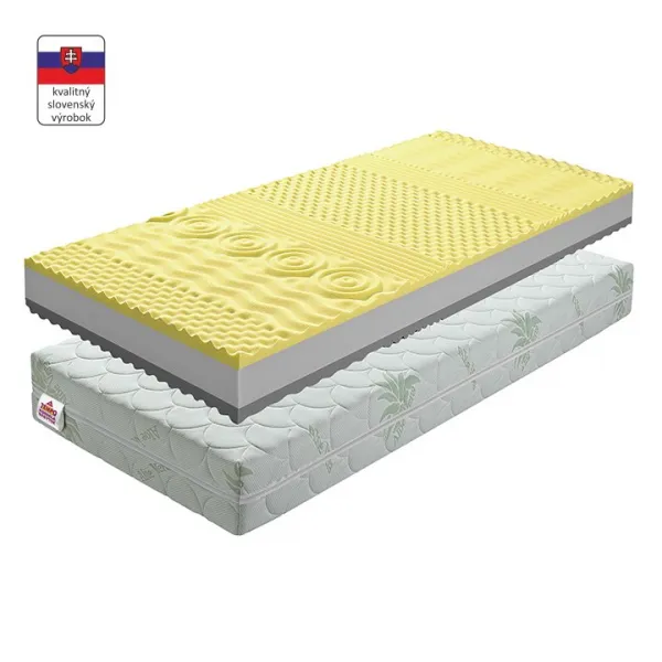 KONDELA BE Tempo Visco obojstranný penový matrac 90x200 cm PUR pena / pamäťová pena / látka