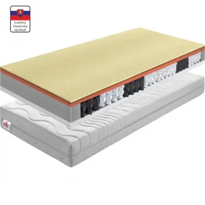 KONDELA BE Palmea New obojstranný taštičkový matrac 90x200 cm pružiny / plsť / PUR / latex-kokos doska / látka