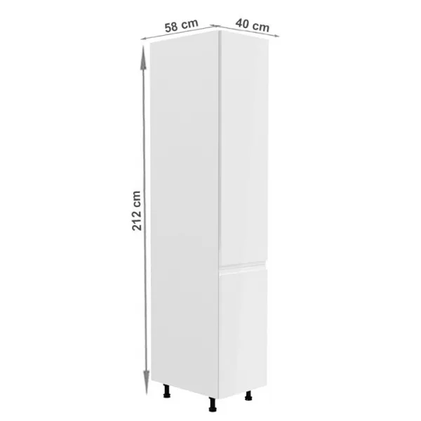 KONDELA Aurora D40SP P potravinová skriňa biela / biely lesk