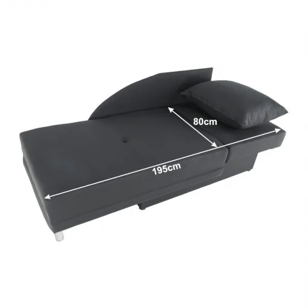 KONDELA Laurel P rozkladacia pohovka s úložným priestorom sivočierna / biele šitie