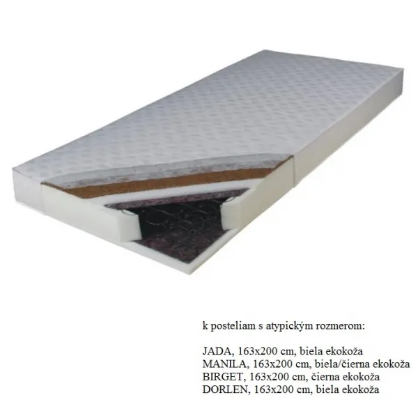 KONDELA Kokos Medium pružinový matrac 163x200 cm pružiny / plsť / PUR / latex-kokos doska / látka