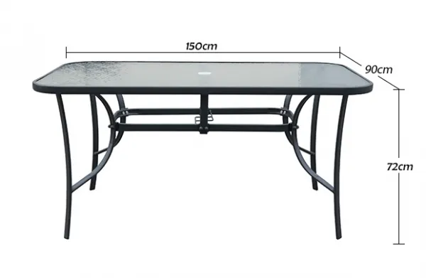 NABBI L150 záhradný stôl čierna