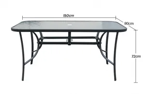 NABBI L150 záhradný stôl čierna