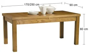 PYKA Kuba 170/250 rozkladací jedálenský stôl drevo D3