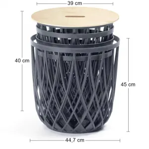 Prosperplast Sada univerzálnych košov QUBO 4+1 antracit