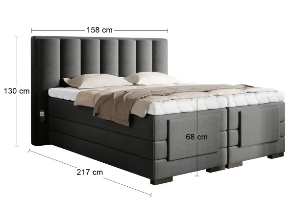 ArtElta Manželská posteľ VEROS Boxspring | elektrická polohovateľná 140 x 200 cm Farba: Flores 04