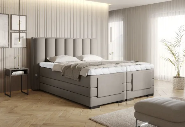 ArtElta Manželská posteľ VEROS Boxspring | elektrická polohovateľná 140 x 200 cm Farba: Poco 07 