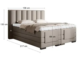 ArtElta Manželská posteľ VEROS Boxspring | elektrická polohovateľná 140 x 200 cm Farba: Poco 07 