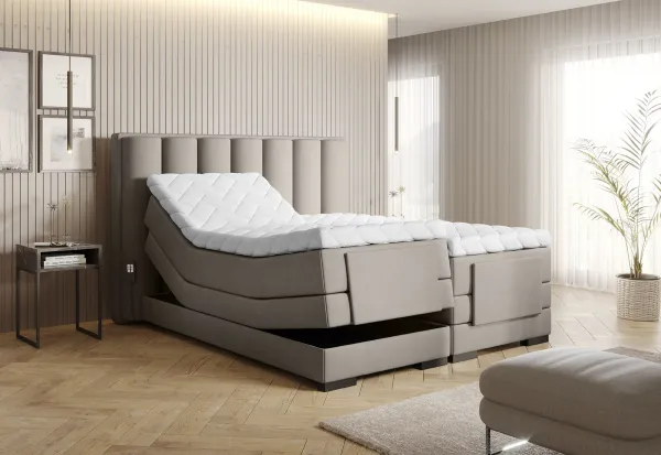 ArtElta Manželská posteľ VEROS Boxspring | elektrická polohovateľná 140 x 200 cm Farba: Poco 07 