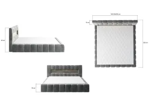 Posteľ Lamica 140x200 + Drevený rám/Štandardný zdvih/kontajner