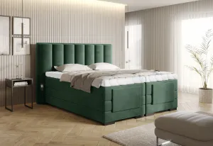 Elektrická polohovacia boxspringová posteľ VERONA Eltap Lukso 35 - tmavo zelená