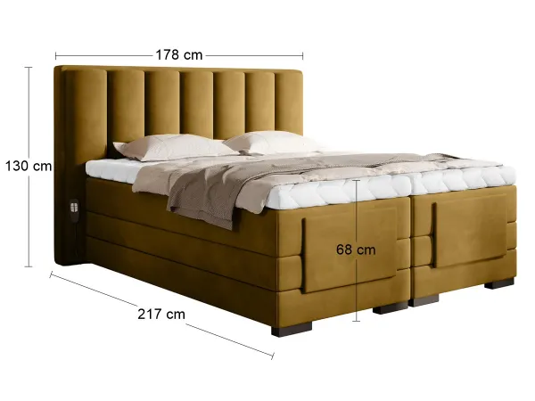 ArtElta Manželská posteľ VEROS Boxspring | elektrická polohovateľná 160 x 200 cm Farba: Loco 45