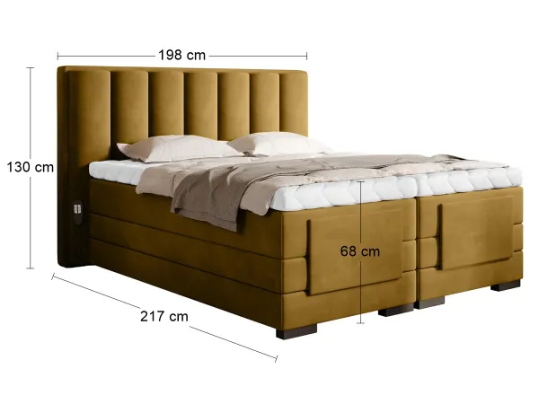 ArtElta Manželská posteľ VEROS Boxspring | elektrická polohovateľná 180 x 200 cm Farba: Loco 45