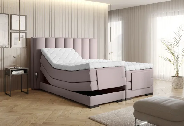 Elektrická polohovacia boxspringová posteľ VERONA Eltap Gojo 101 - svetlo ružová