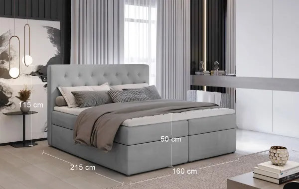 ArtElta Manželská posteľ LOREE Boxspring | 160 x 200 cm Farba: Monolith 84