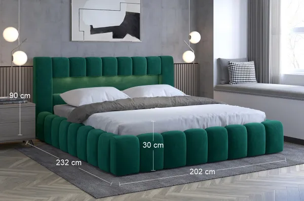 Posteľ Lamica 180x200 + Drevený rám/Štandardný zdvih/kontajner