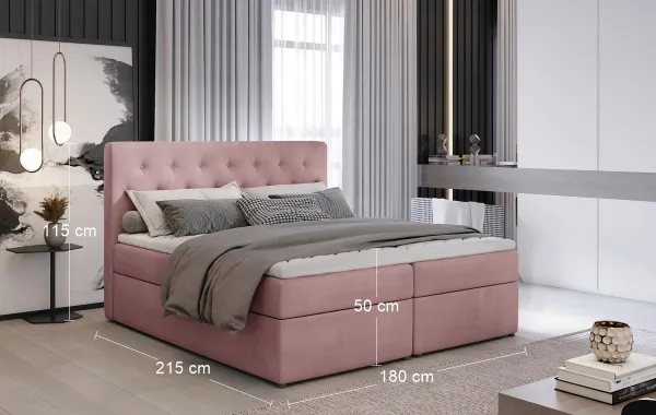 ArtElta Manželská posteľ LOREE Boxspring | 180 x 200 cm Farba: Mat Velvet 63