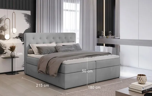 ArtElta Manželská posteľ LOREE Boxspring | 180 x 200 cm Farba: Monolith 84