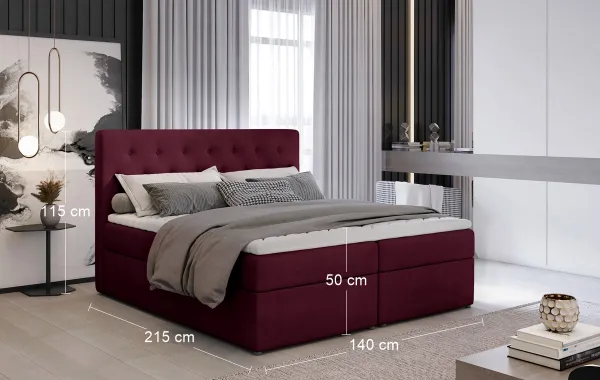 ArtElta Manželská posteľ LOREE Boxspring | 140 x 200 cm Farba: Mat Velvet 68
