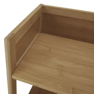 KONDELA Katley botník so zásuvkou bambus