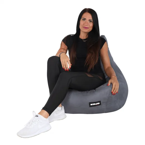 KONDELA Lapin sedací vak sivá
