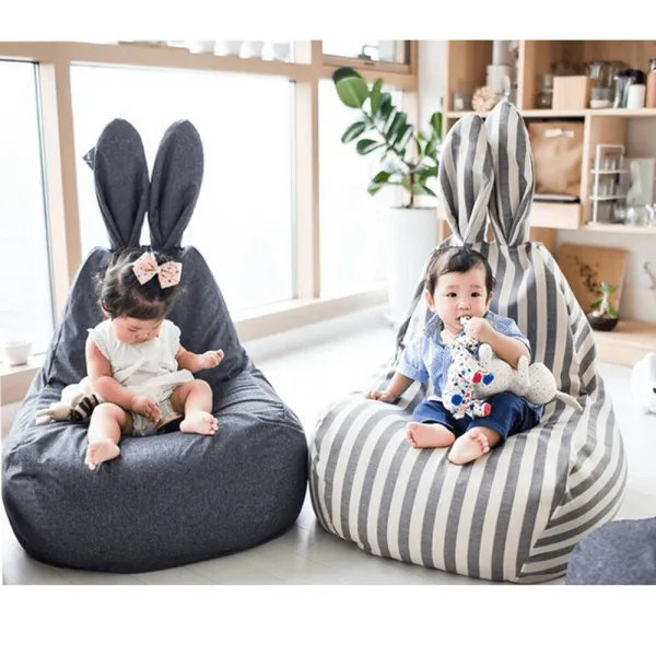 KONDELA Lapin sedací vak sivá