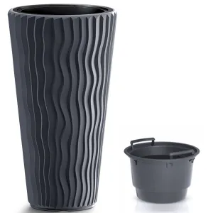 Prosperplast Kvetináč Sandy Slim ( 30 x 53 x 30 cm (Š x V x H), antracitová)