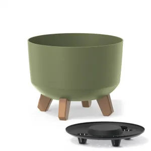 NABBI DGRL240 plastový kvetináč na nožičkách 23,8 cm zelená