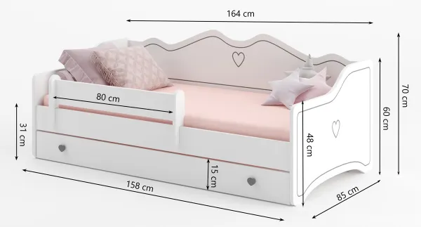 ArtAdrk Detská posteľ EMKA Farba: biela / ružová