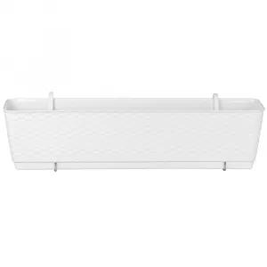 Prosperplast Truhlík s háčikmi TEZIR biely, varianta 59 cm