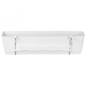 Prosperplast Truhlík s háčikmi TEZIR biely, varianta 59 cm
