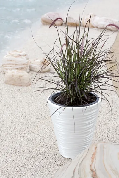 Prosperplast Kvetináč Small Sand s vložením biely, varianta 38,8 cm
