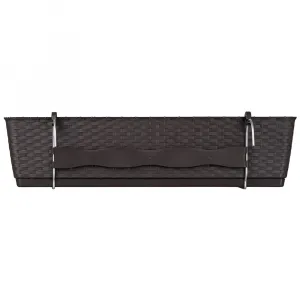 Prosperplast Truhlík s háčikmi TEZIR čierny, varianta 59 cm