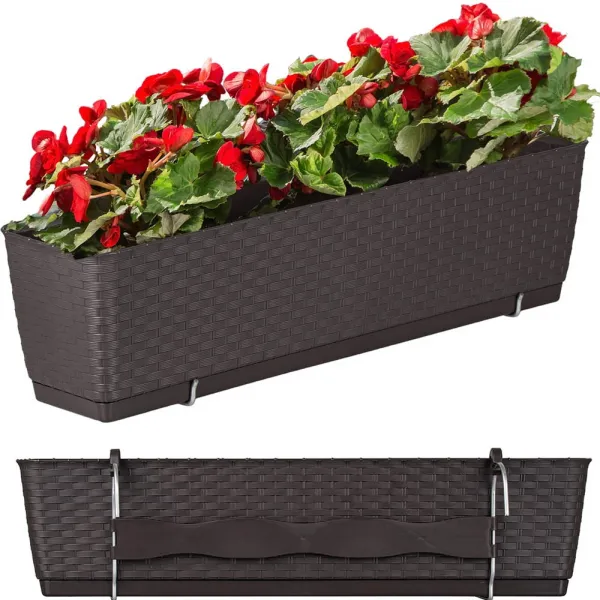 Prosperplast Truhlík s háčikmi TEZIR čierny, varianta 59 cm