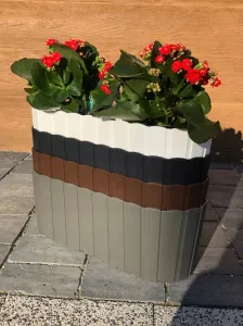 NABBI DDECZ400 plastový balkónový kvetináč 38,3 cm sivý kameň