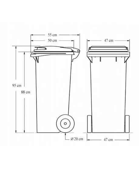 NABBI Mulltonne 120 L popolnica modrá