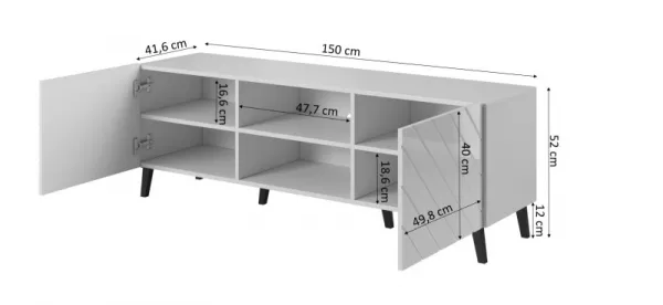 TV stolík ABETO Halmar Grafit