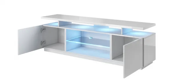 CAMA MEBLE Eva tv stolík biely lesk