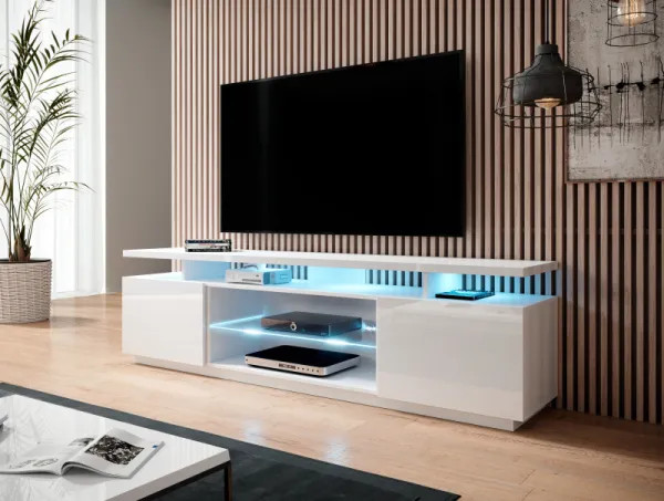 CAMA MEBLE Eva tv stolík biely lesk