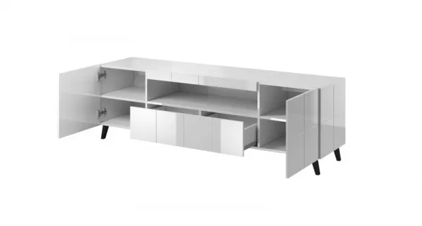 CAMA MEBLE Reja tv stolík biely lesk
