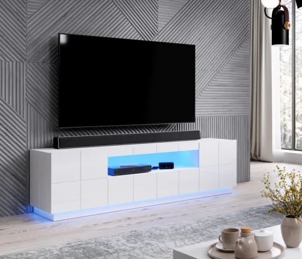 CAMA MEBLE Reja tv stolík biely lesk
